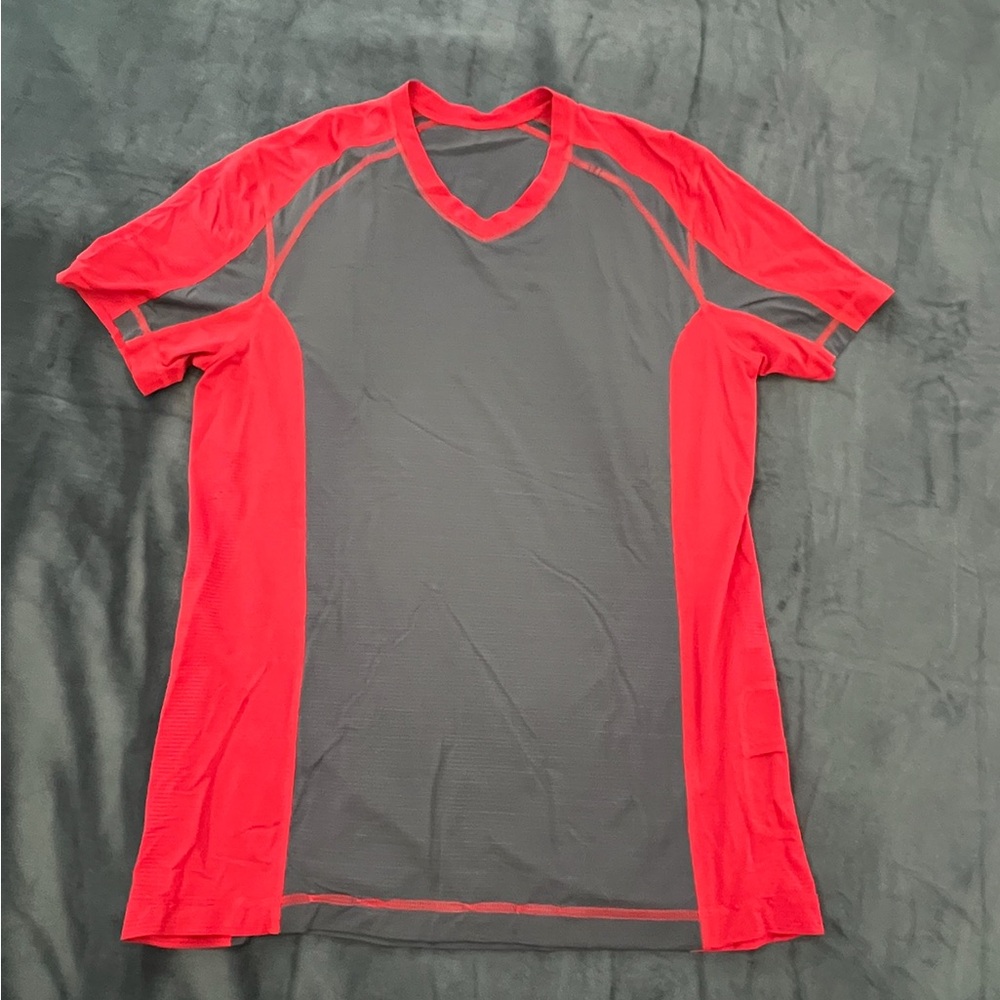 Lululemon Red and Gray Athletic T-Shirt